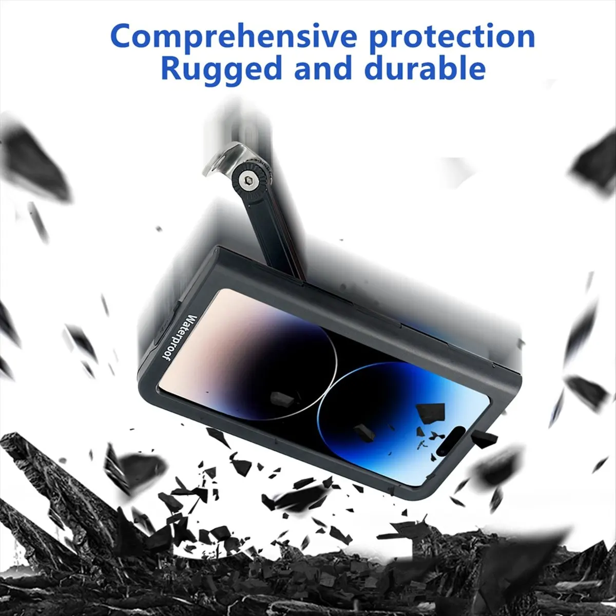 plplp Phone Holder Motorcycle Bicycle Waterproof Case Rearview Mirror Mount Base Touch-Screen Scooter Phone Holder