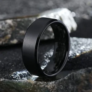 Cincin Baja Tahan Karat untuk Pria, Warna: Warna Hitam Keemasan Keperakan, Ukuran AS 6-13, Cincin Pita Sederhana Pria 10 cincin bir penjualan terbaik - №