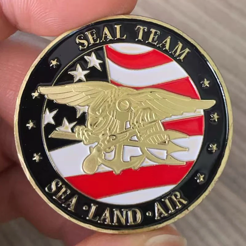 Military Coin Seal Team Souvenir Department of The Navy Collectible Gift Collection Art Gold Plated USA Military Coin