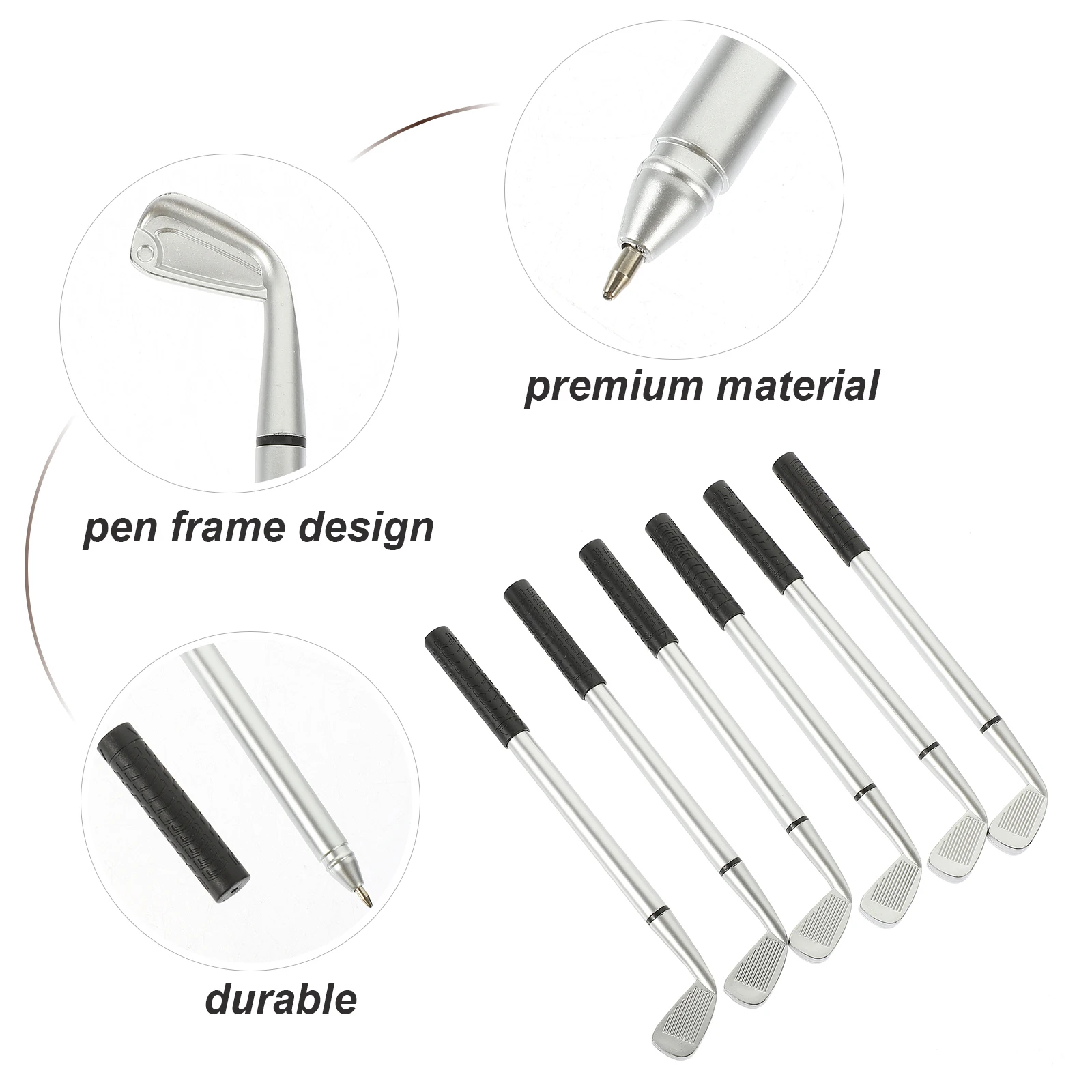 

6 Pcs Novelty Pens for Kids Golf Club Children Props Silver Cartoon Ballpoint Office
