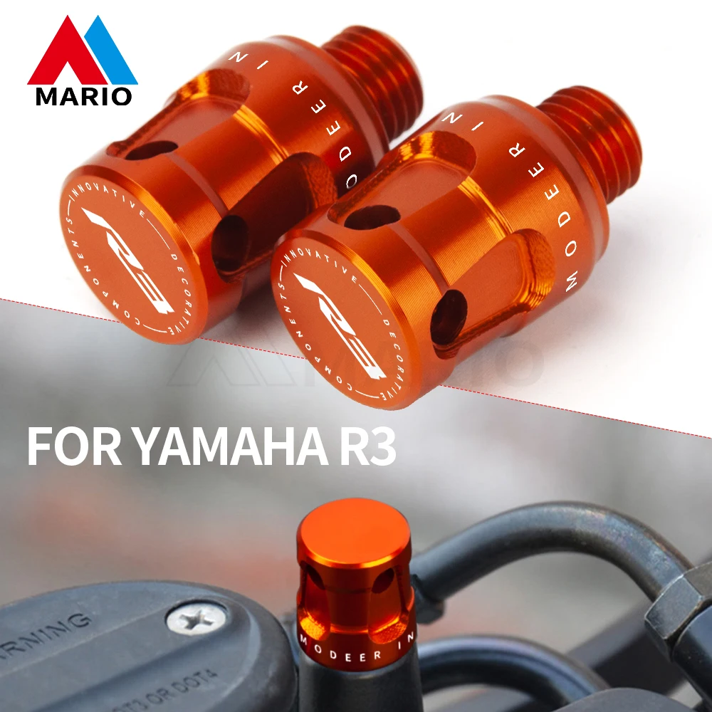 

For YAMAHA YZF R3 YZFR3 YZF-R3 High Quality Motorcycle Accessories CNC Aluminum M10*1.25 Mirror Hole Plug Screw Bolts Covers