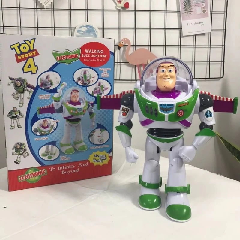 Disney 33cm Pixar Toy Story 4 Buzz Lightyear Talking Action Figures Cloth Body Model Doll Limited Collection Ornament Toys Gift