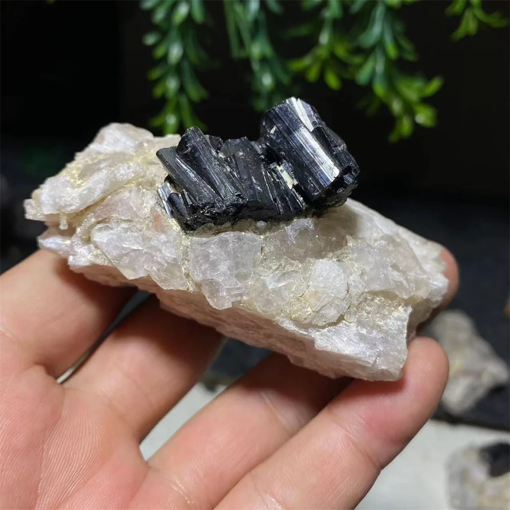 Black Tourmaline  Natural  Quartz Crystal  Reiki Cluster Healing Stones Mineral Specimen Home Crafts Decoration Raw Gemstone 