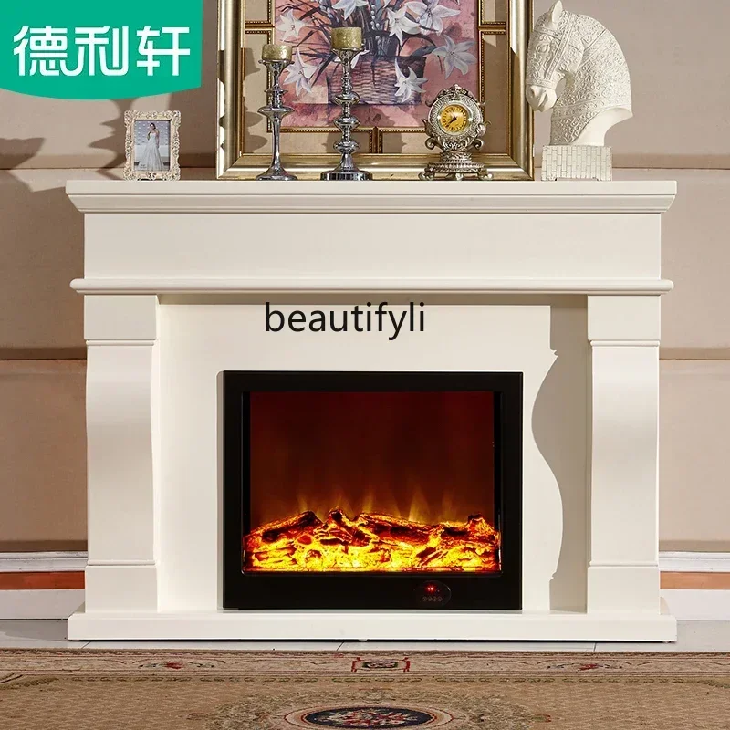 NQ52 Great discounts American mantel electric fireplace simulation heater household simple European decorative cabinet