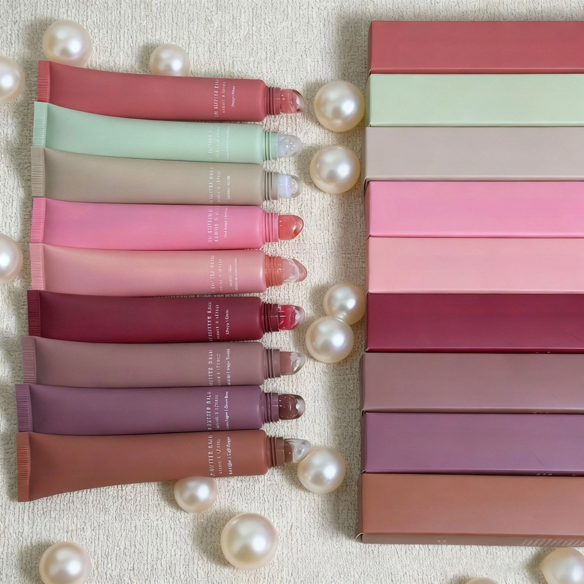 الفانيليا الوردي ترطيب الشفاه بلسم السكر القهوة كعكة المعطرة ترطيب ملمع الشفاه مع مرآة زيت الشفاه أحمر الشفاه عطلة احتفالية #1