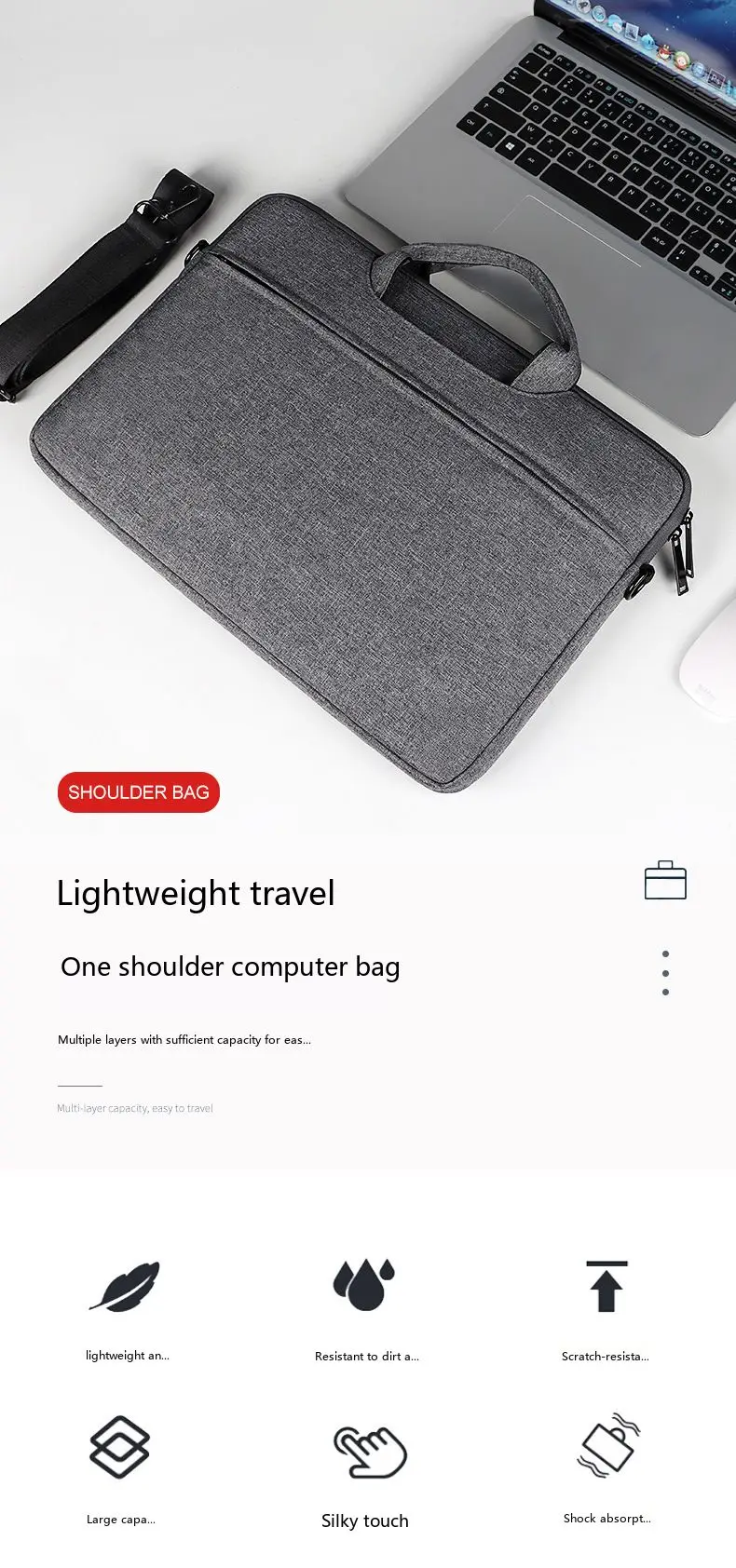 Laptop-Schutzhülle 13,3-15,6 Zoll Oxford-Gewebe Wasserdichte Tragetasche für Notebook Tablet – Detail 1