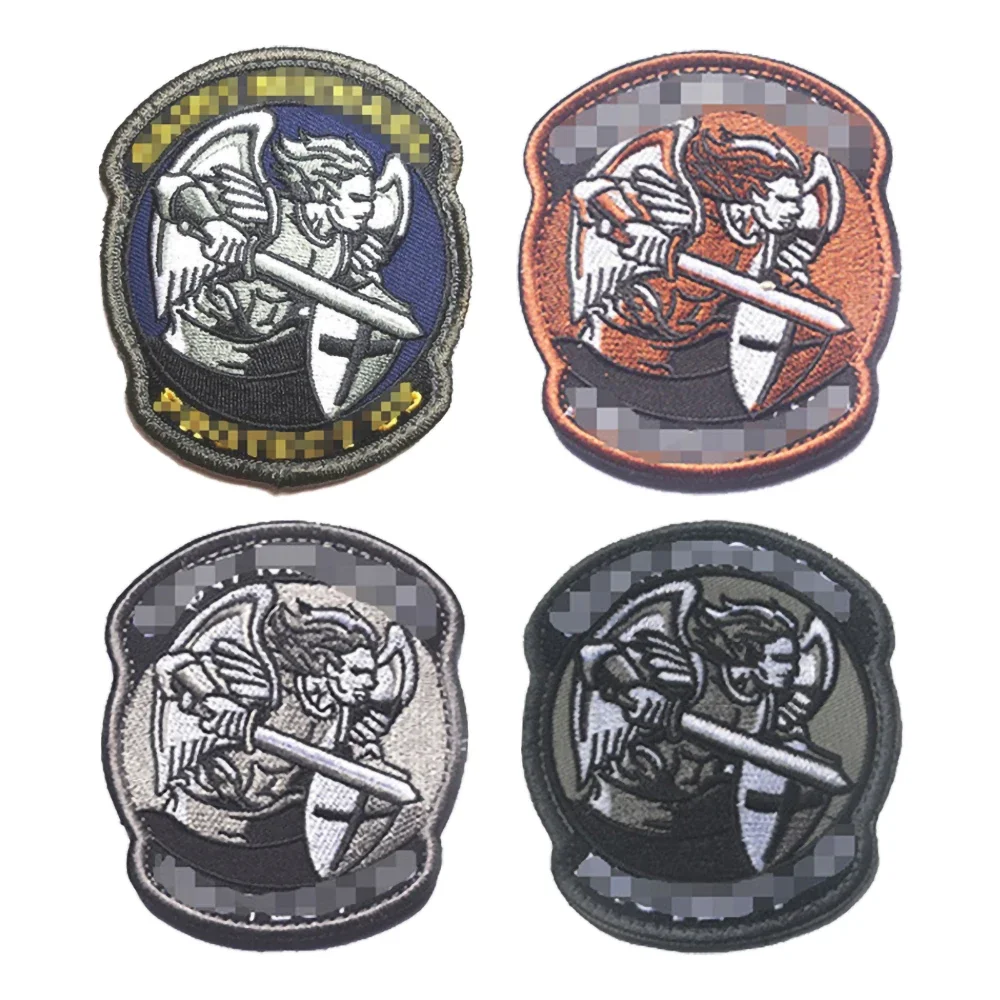 Tactical Patches on Clothes Archangel Protects American Morale Badges Embroidered Patches Hook&Loop Cloth Stickers Accessories