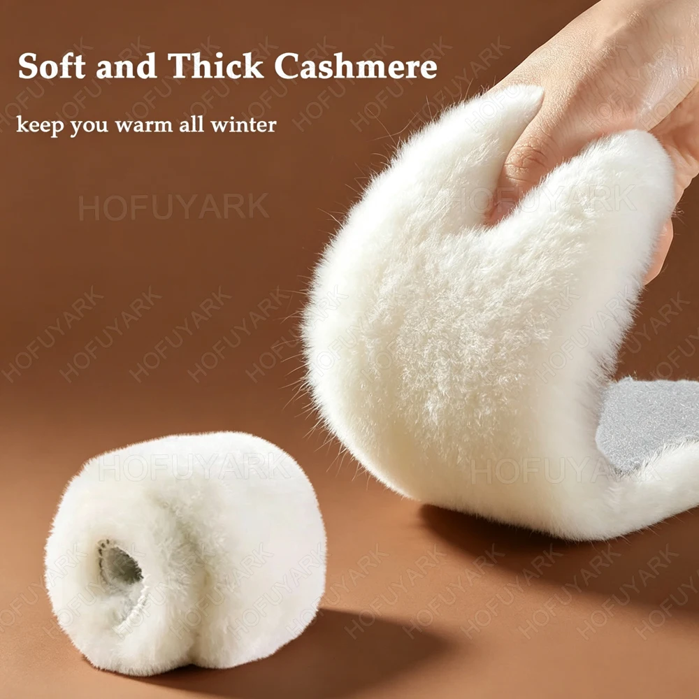 Real Sheepskin Wool Insoles for Shoes Men Women Thick Fluffy Cashmere Warm Comfort Inner Soles for Winter Boots & Shoes Inserts