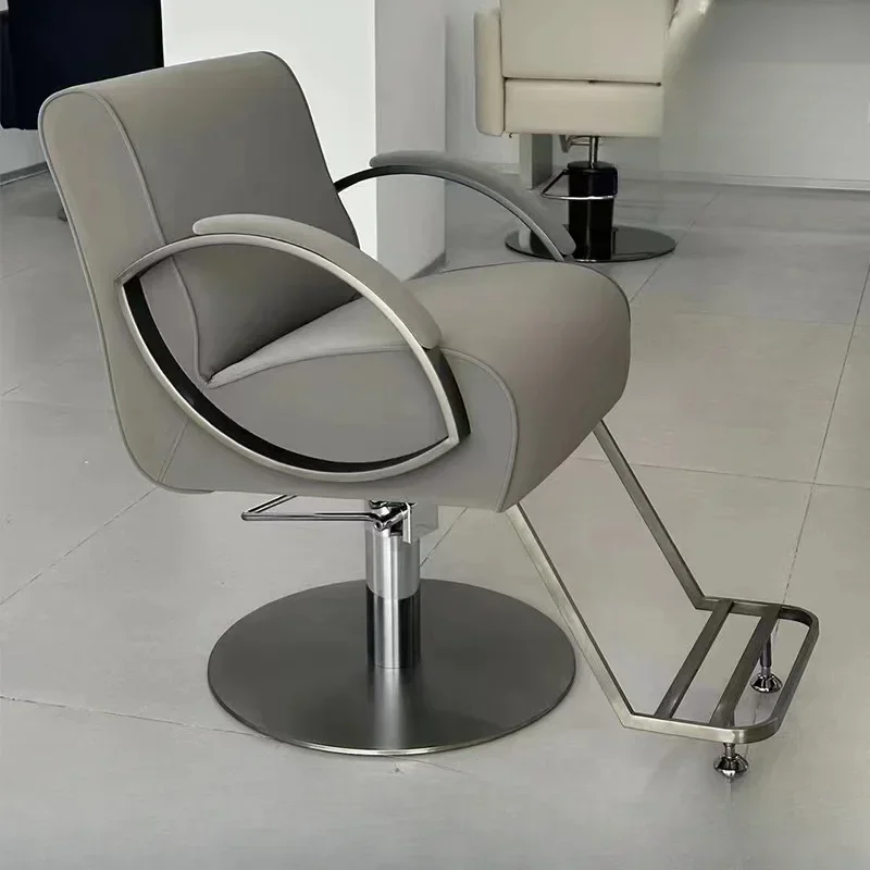 Modern Luxury Barber Chairs Nordic Simple Perm Hair Dyeing Barber Chairs Ergonomic Comfort Swivel Salon Furniture Cadeira FYBC