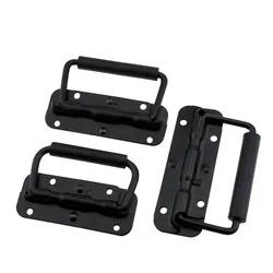 1Pcs Black Luggage Spring Handle Folding HandleTool Box Movable Ring Industrial Equipment Cabinet Activity Furniture Knobs Pull