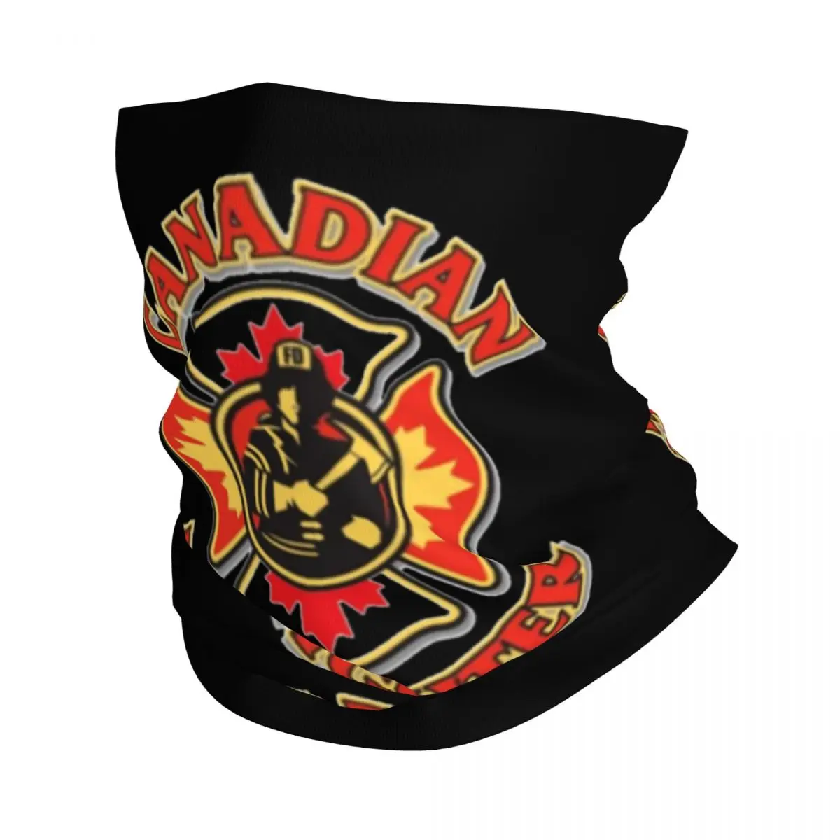 Canadian Firefighter Logo Bandana Neck Gaiter Printed Wrap Scarf Multi-use Headband Outdoor Sports for Men Women Adult Windproof