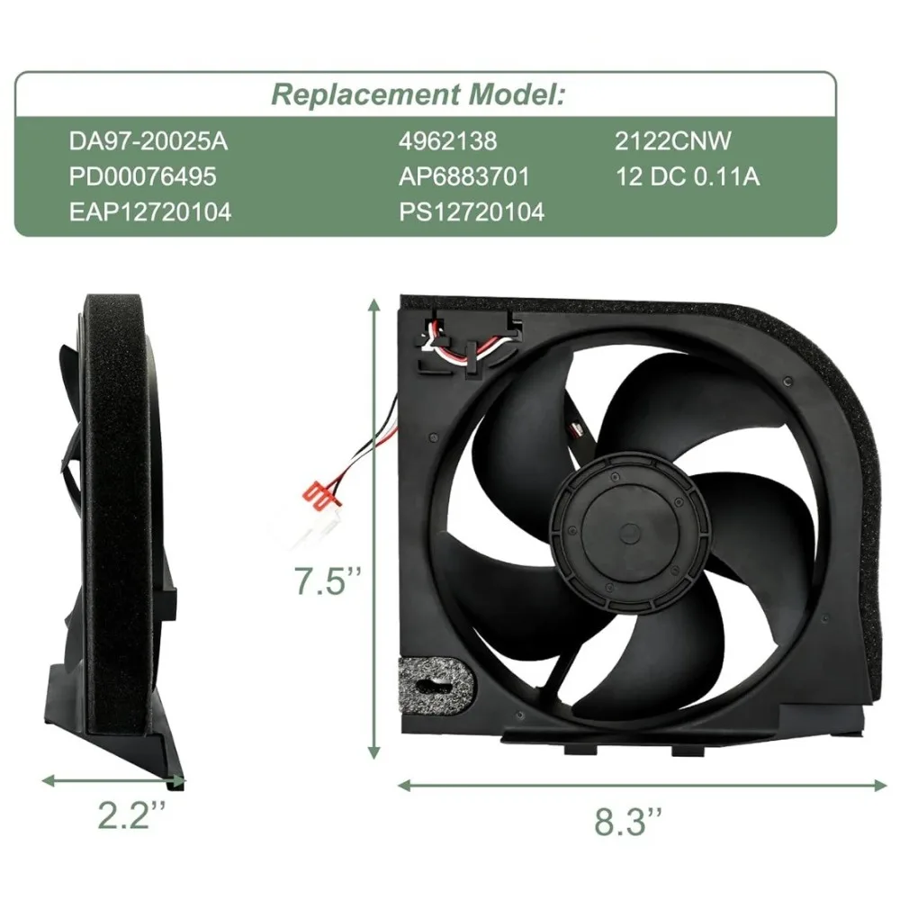New Z19Y12MS1A5-52K09 DA97-20025A DC12V Cooling Fan For Samsung Refrigerator Fridge Radiator Freezer Spare Parts