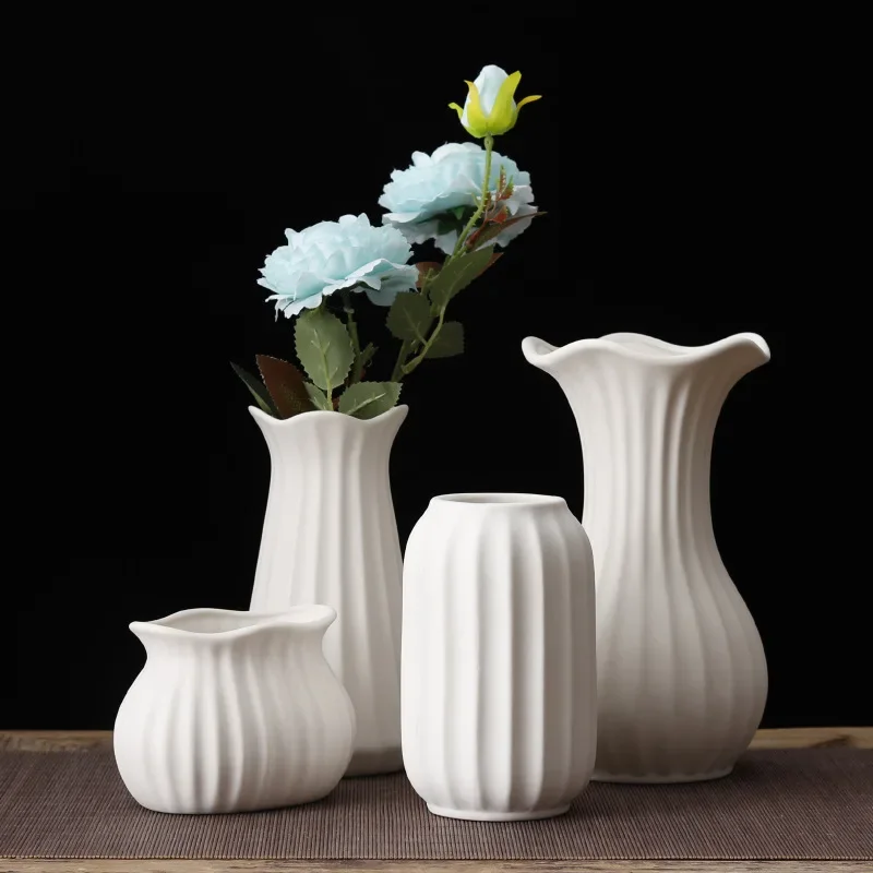 Modern Flower Vase Ceramic Flower Pot Decoration Home Plastic Vase Flower Arrangement Nordic Style Home Decoration