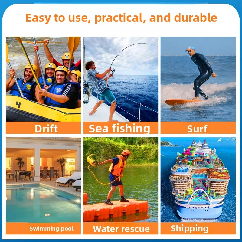 Tragbares reflektierendes Auftriebsseil – Führungsrettungsseil für Kajakfahren, Boote im Freien und Überschwemmungsrettungsklettern