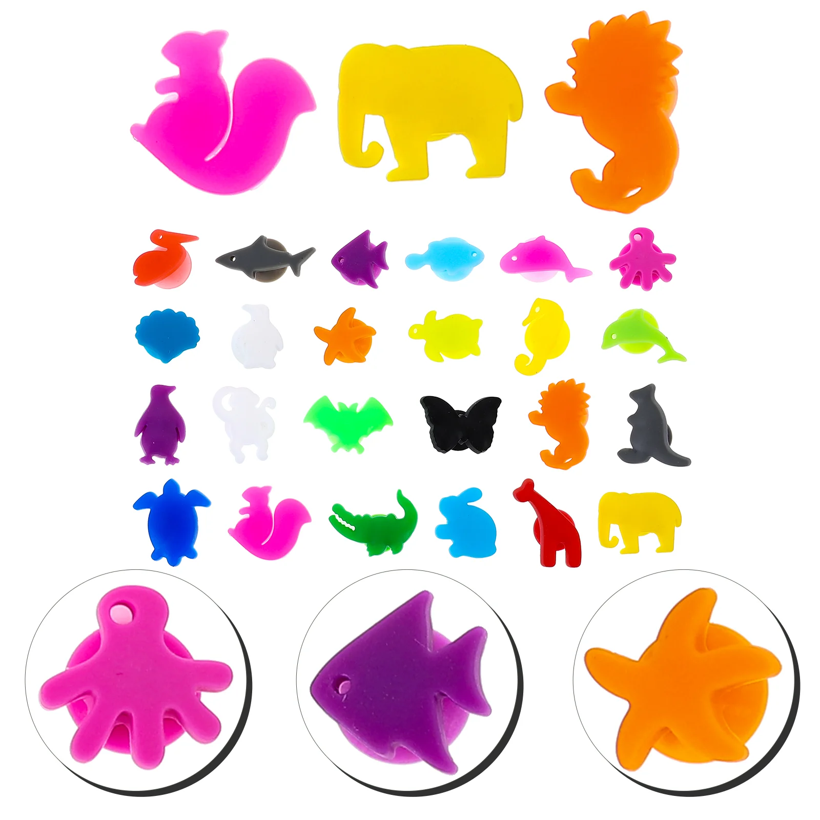 

24pcs Silicone Glass Markers Sea Animals and Land Animals Identifier Drinking Cup Sign silicone glass markers