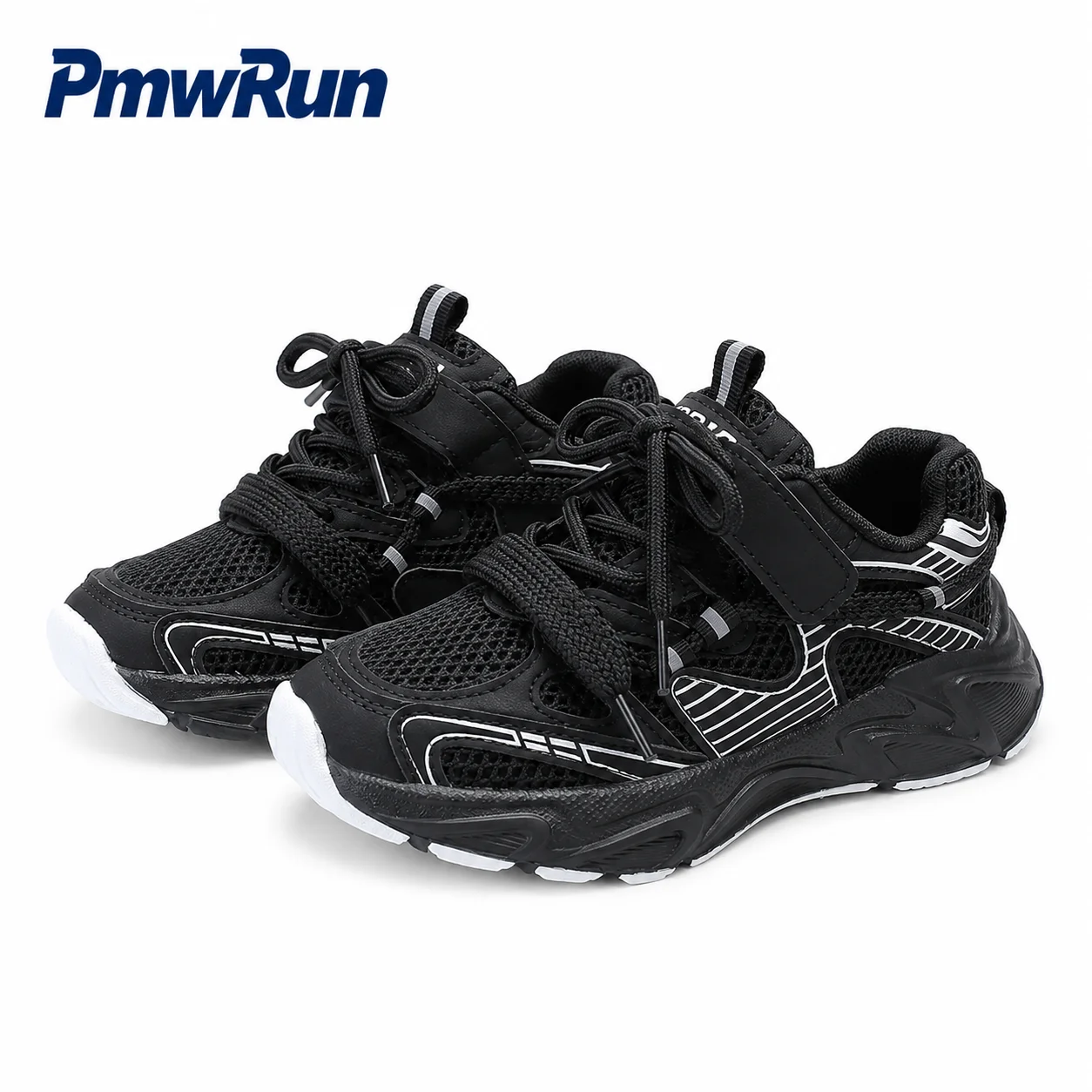 PU Leather Sport Shoes For Children Ergonomics Anti-slippery Kid's Sneakers 2026 Trend Fashion Boy's Girl's Running Footwear