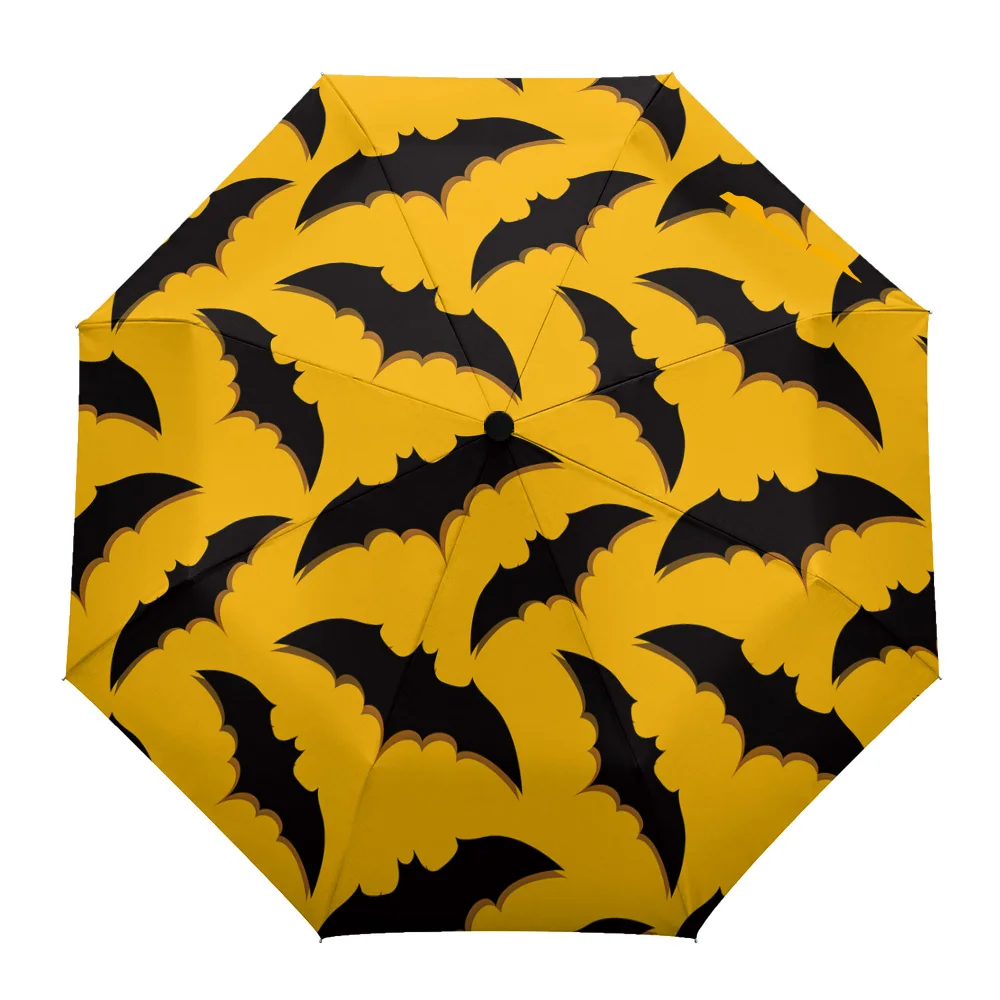 Halloween Bat Pattern Outdoor Windproof Rain Umbrella Fully Automatic Eight Strands Men Women Male Large Umbrellas Parasol