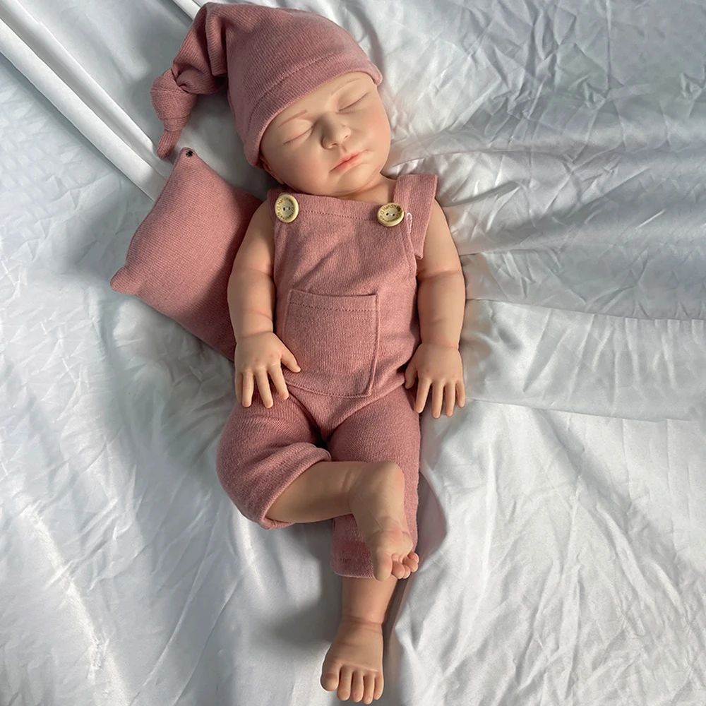 

55cm 22Inch Full Body Silicone Reborn Doll Realistic 4Kg Washable Lifelike Newborn Solid Baby Girl Collector Christmas Toys Gift