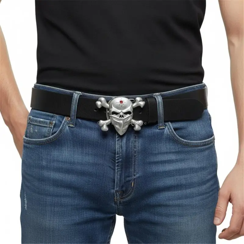 مشبك حزام جمجمة غربي سهل التركيب مصنوع من المعدن القوي للحفلات