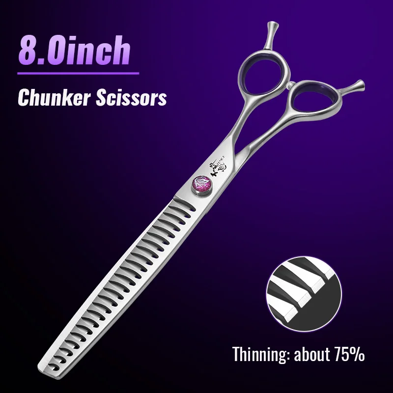 Fenice 7.0/7.5/8.0 inch Professionele Pet Grooming Scharen Visgraat Tanden Rechte/Gebogen Chunker Schaar JP440C Groomer Gereedschap