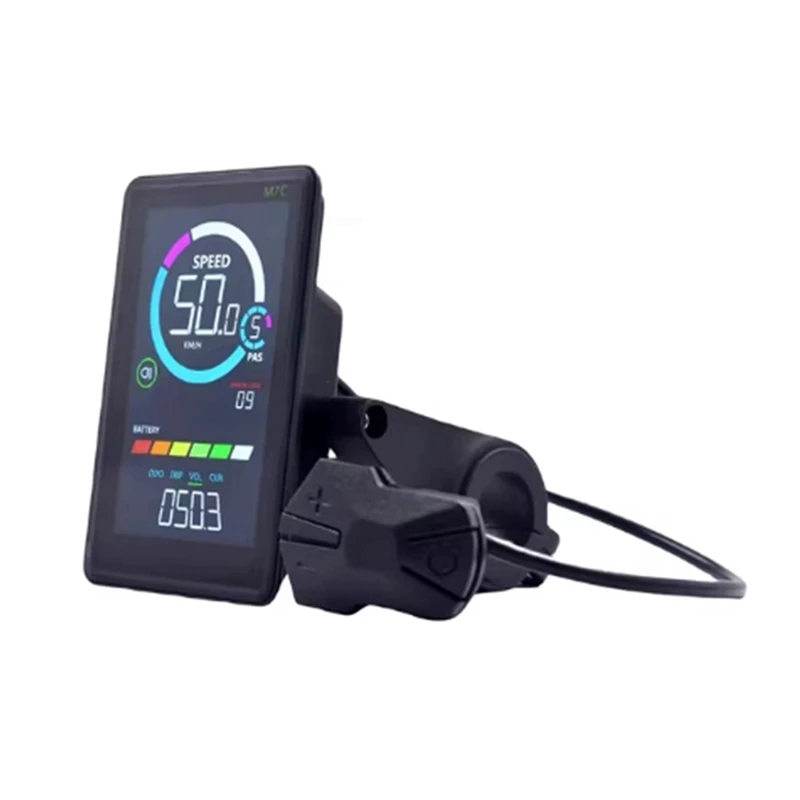 24V-60V M7C-2 E-Bike LCD Colorful Display Meter Connection Plug Electric Bicycle Display With USB UART