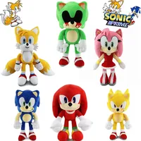 HOT Sonic shadow peluches toy 30cm cartoon hedgehog Amy Rose knuckle tail soft stuffed doll child birthday Sonic peluches toys