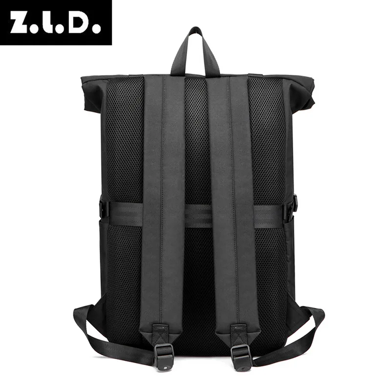 Men\'s 15.6 Inch Laptop Backpack Roll Top Waterproof School Bag Leisure Outdoor Travel Bag Stylish Commuting bag