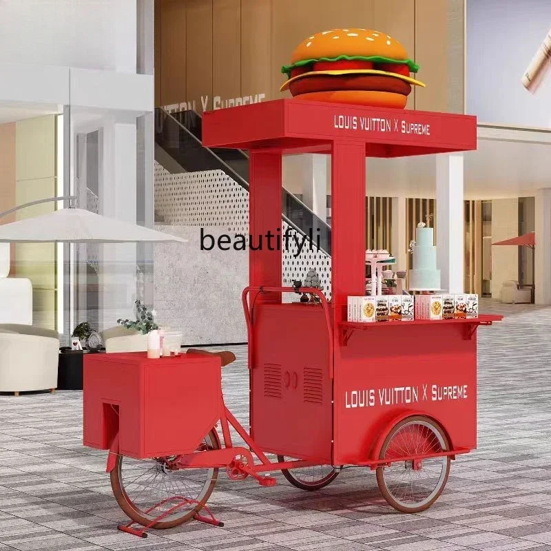 

A48 Outdoor Stall Snacks Tricycle Shopping Mall Promotion Float Mobile Coffee Milk Tea Cart