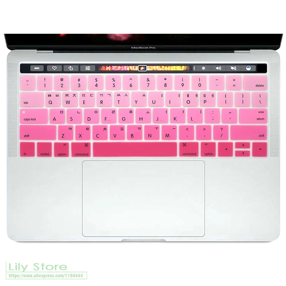 Korean Silicone Keyboard Cover Skin For Apple Macbook Pro 15.4 Inch A1707  2017  2018  13.3 Inch A1706