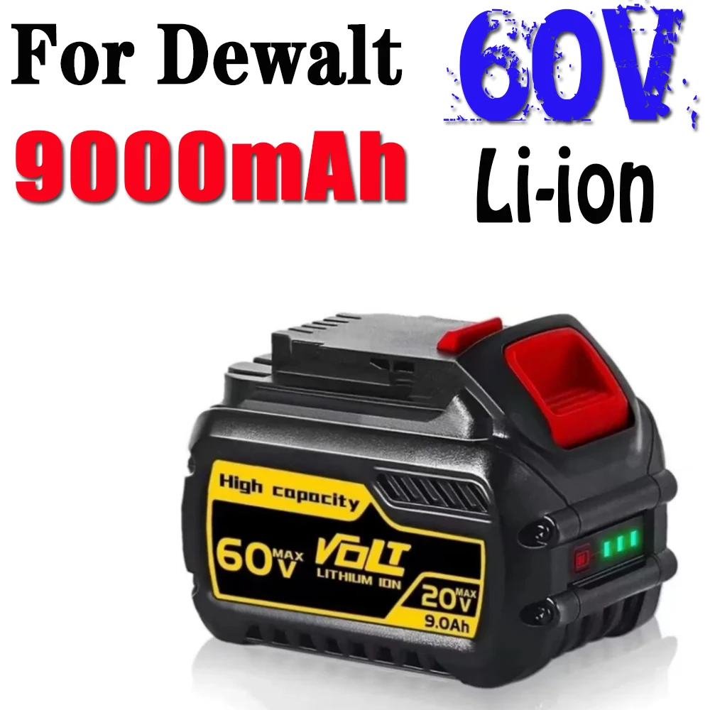 

9000MAH For Dewalt DCB200 20V Replacement Battery Compatible with For Dewalt FlexVolt 120V 60V 20V Tools Battery LED Work Lights