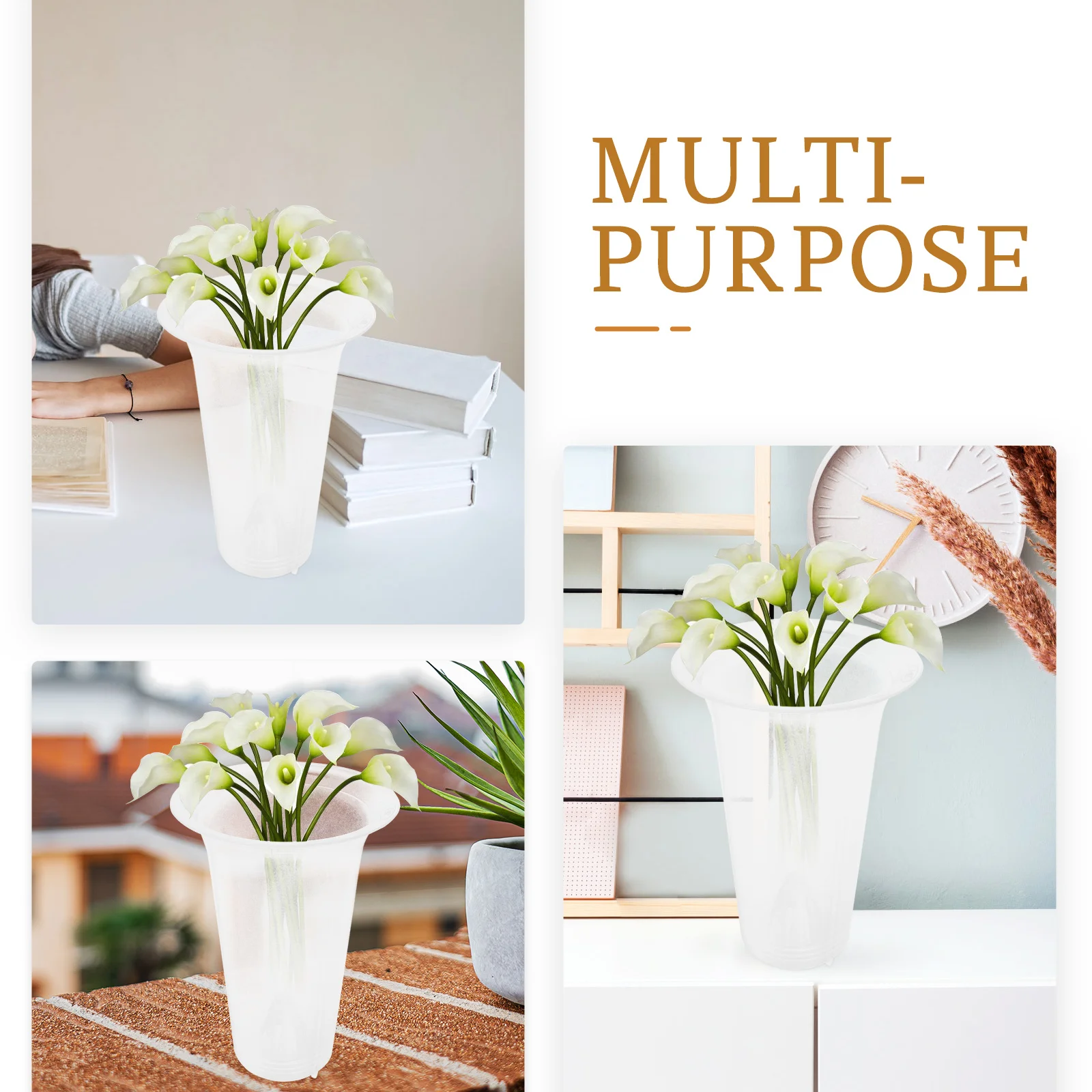 

2pcs Flower Pots for Indoor Plants Durable Plastic Orchid Planters with Drainage Holes Ventilated Potting Containers Succulents