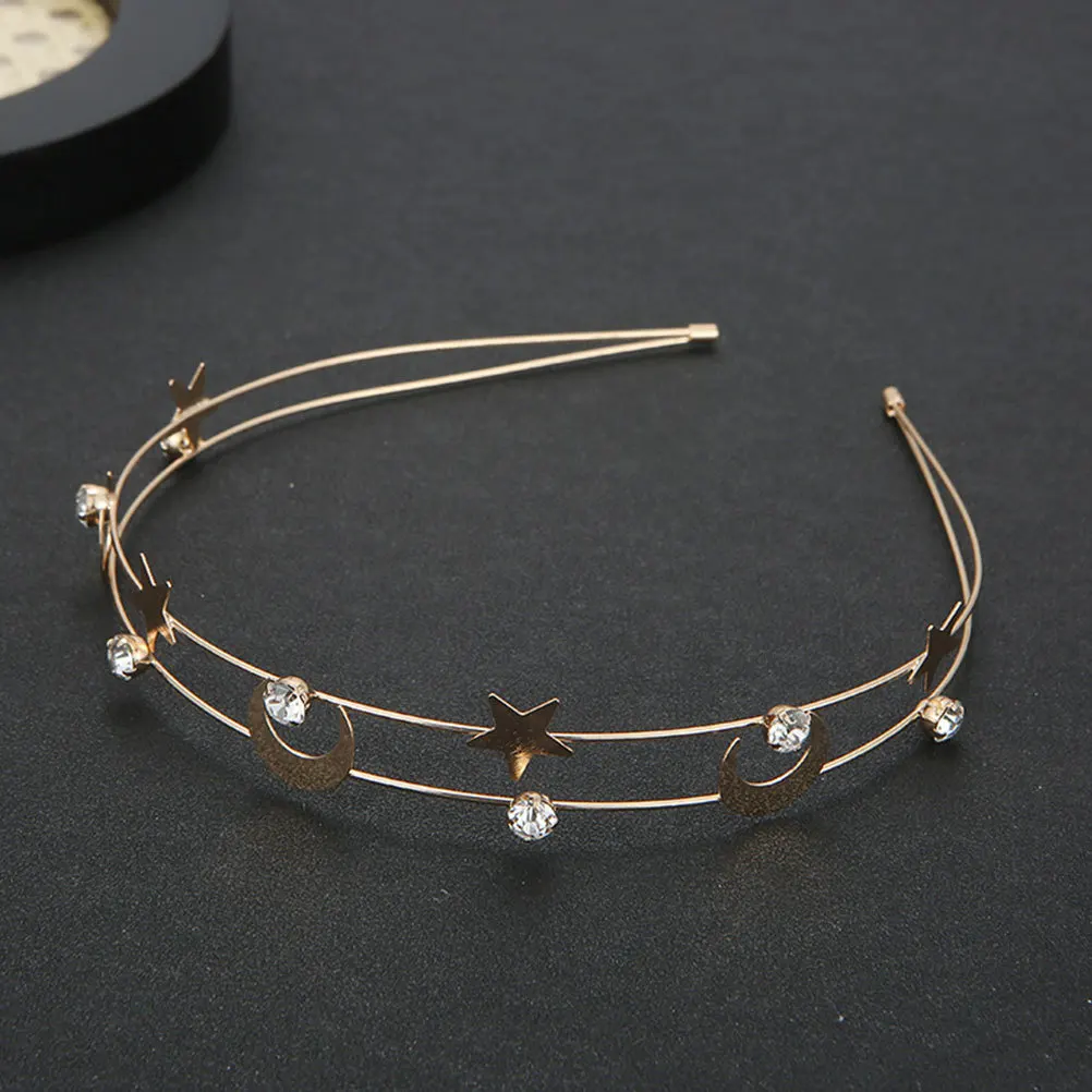 

3Pcs Metal Star Moon Crystal Rhinestone Headbands Bridal Hairbands Wedding Party Women Hair Hoops Chic Hair Accessories
