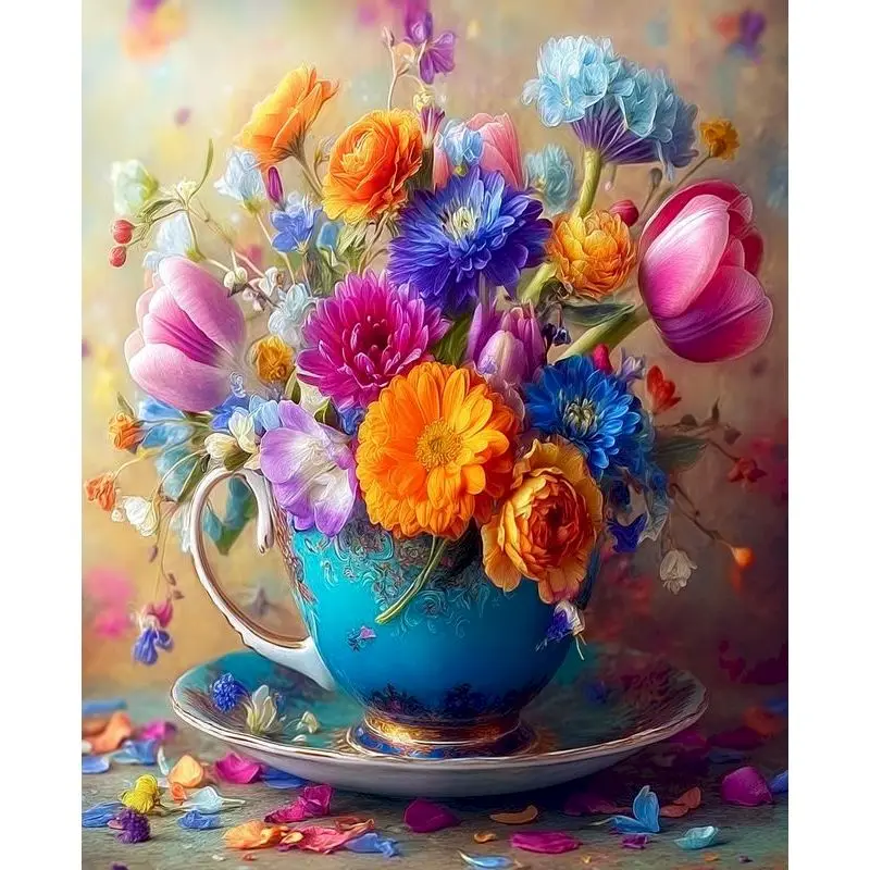 

GATYZTORY Flower Diy Painting By Numbers Kit Acrylic Paint By Numbers Artwork Diy Paintings On Canvas By Numbers