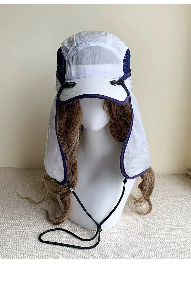 Detachable Neck Flap Quick Dry Baseball Cap Unisex Outdoor Hiking Fishing UV Protection Neck Cover Sun Hat