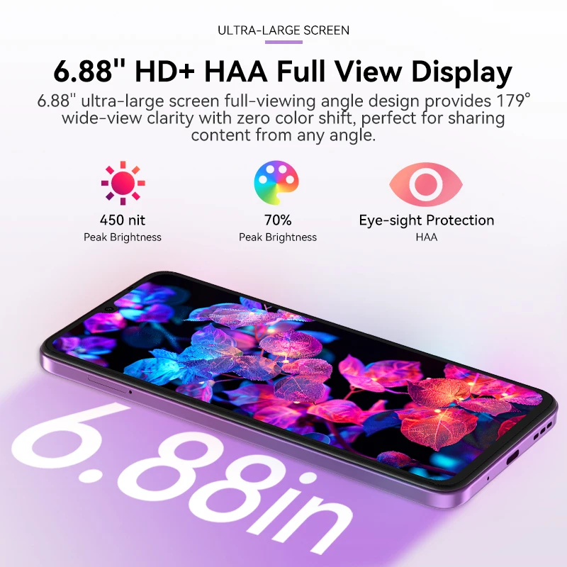 IIIF150 Phone Android 15 Smartphone Action A5Pro 8GB RAM 256GB ROM 6.8inch HD+ HAA Display Dual Screen Design 5100mAh Battery