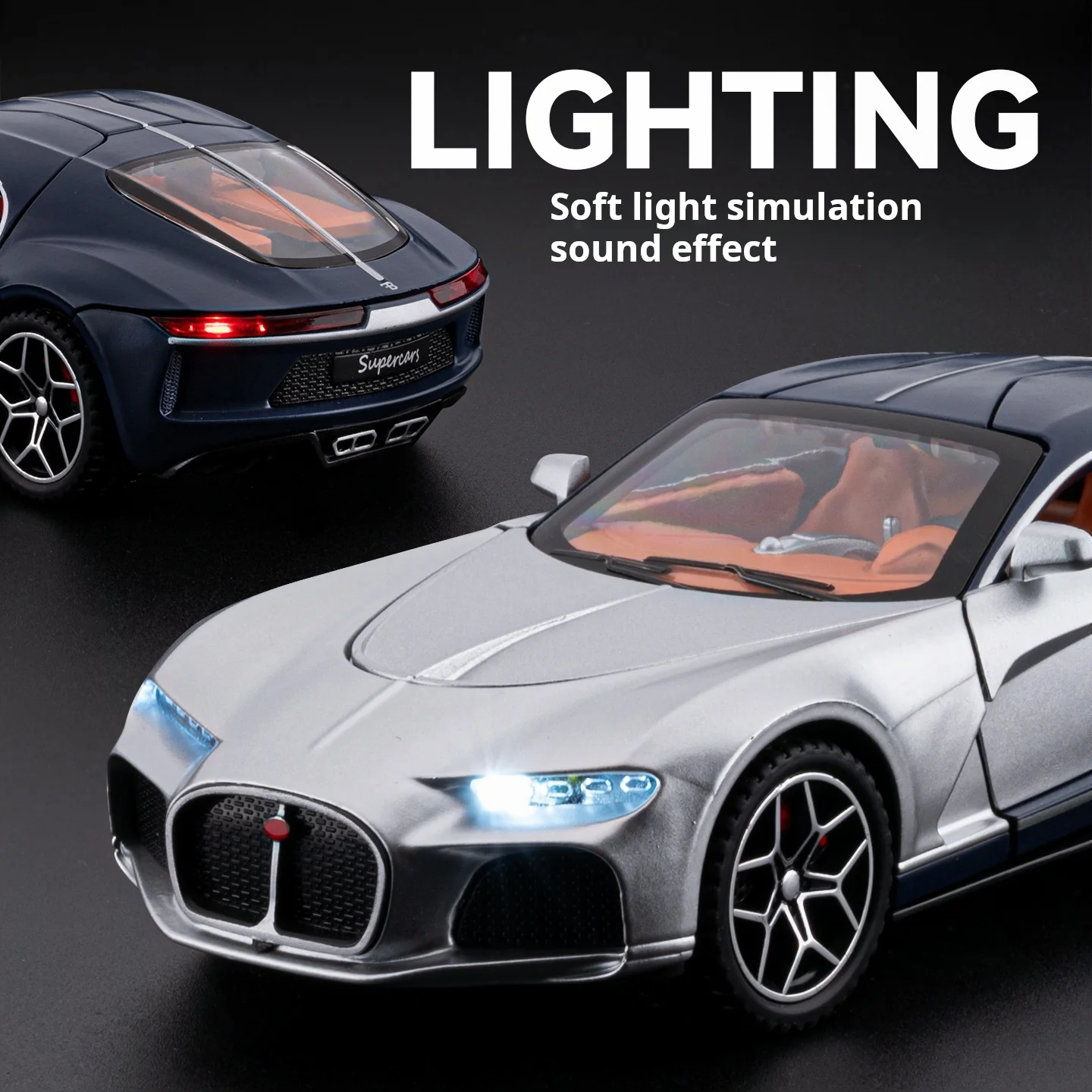 1:32 Scale Simulation Bugatti Atlantic Alloy Diecast Classic Car Model Sound Light Pull Back boys toy Kid Gift