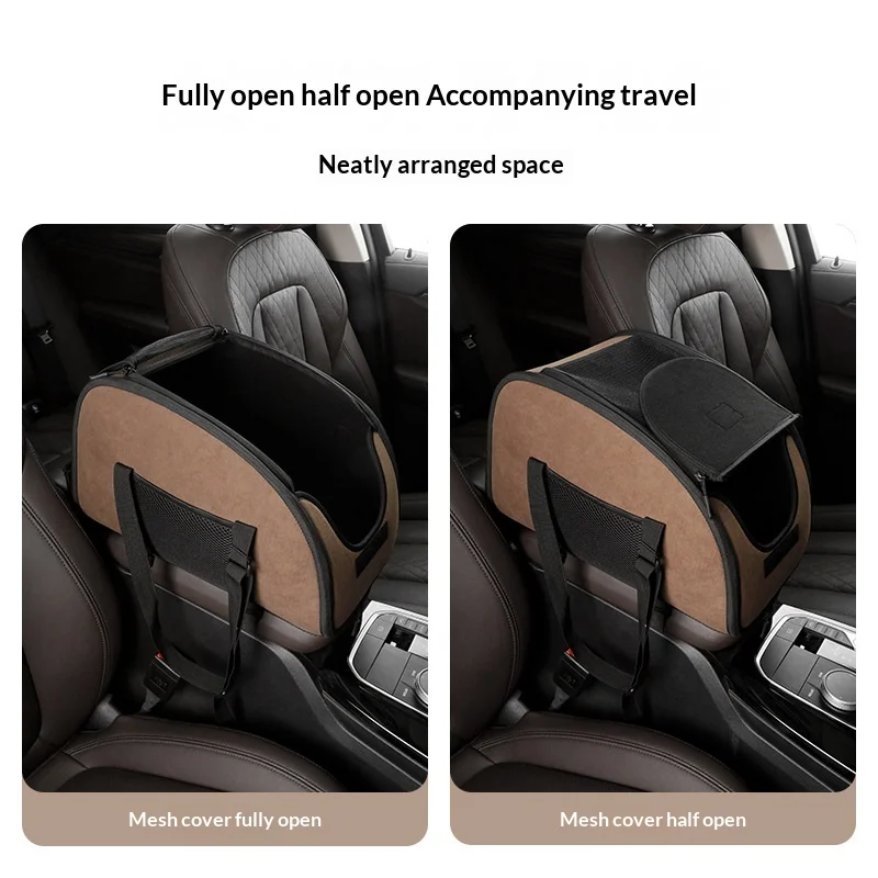 Transportín portátil para perros y gatos en coche: nido de viaje - imagen 4