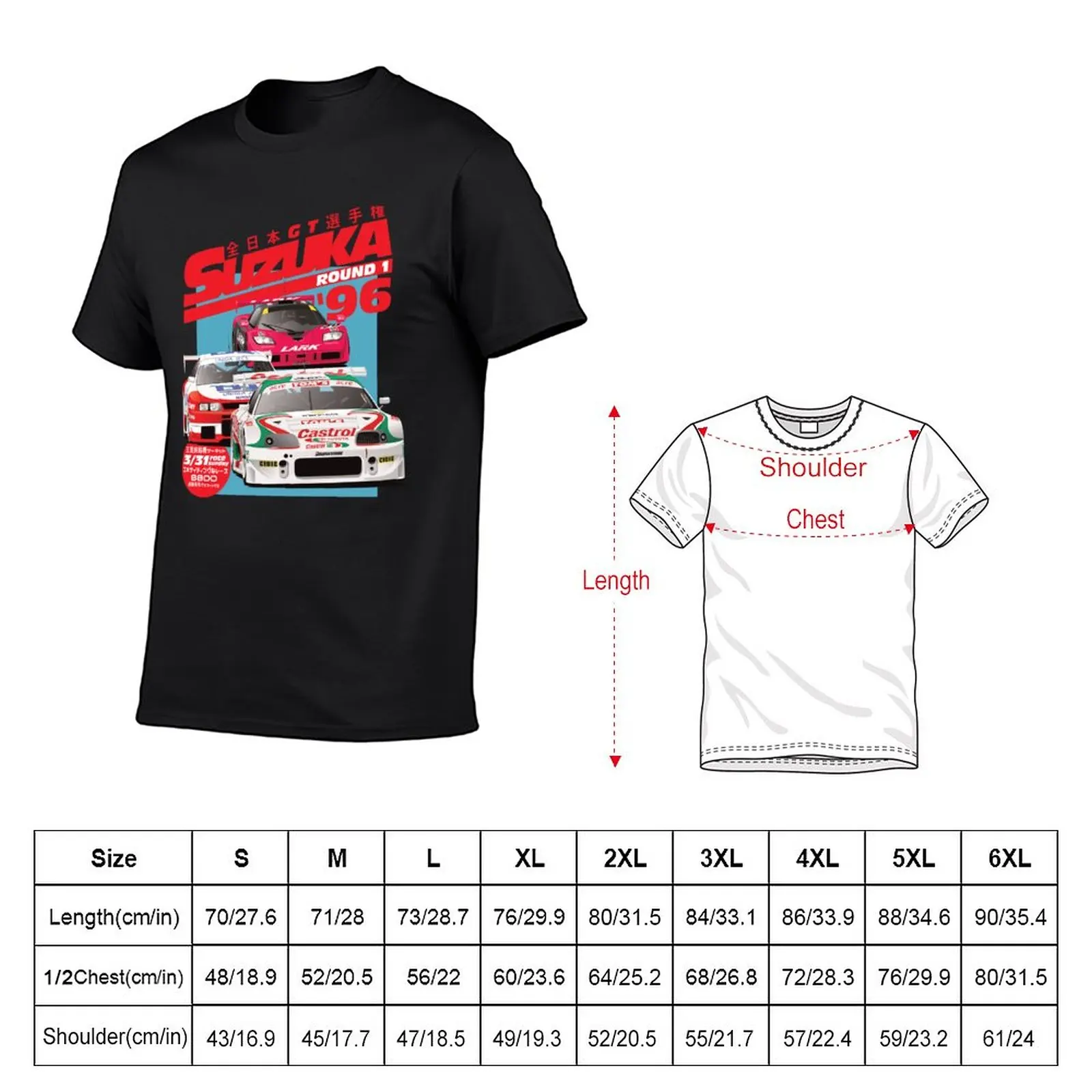 JGTC Suzuka 1996 T-Shirt oversized funnys anime T-shirts for men cotton