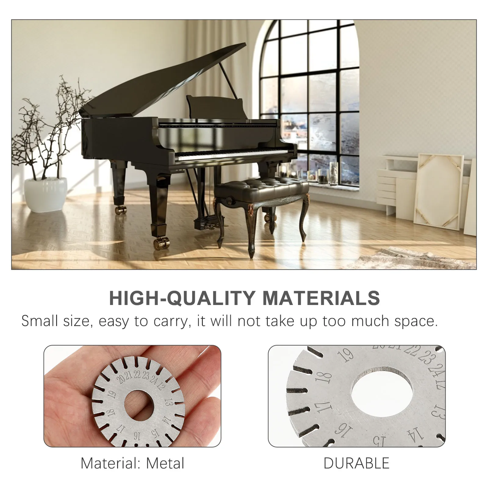 

Professional Metal Piano String Measuring Tool Durable Anti-Corrosion Wear-Resistant Portable Tuning Equipment For Piano Repair
