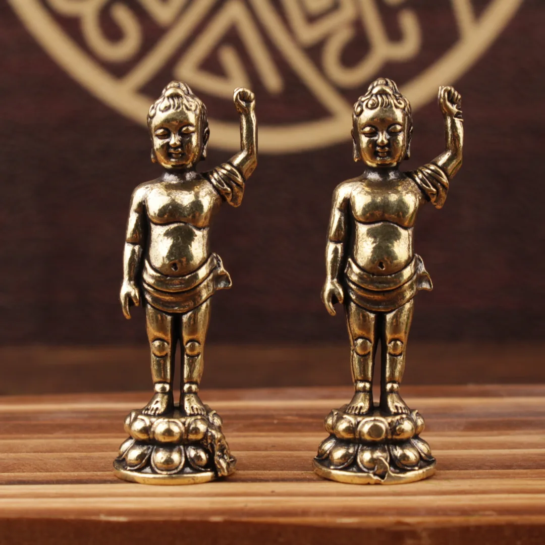 1/2Pcs Western Bliss Sakyamuni Bathing Buddha Prince Bath Buddha Basin, Light Spray Water Kowloon Prince Buddha Bath Sculpture