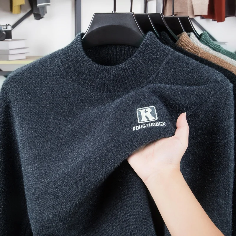 Designer Original Men's Knit Sweater Long Sleeve Crew Neck Letter Patch Warm Anti Pilling Casual Autumn Winter Men's Clothing