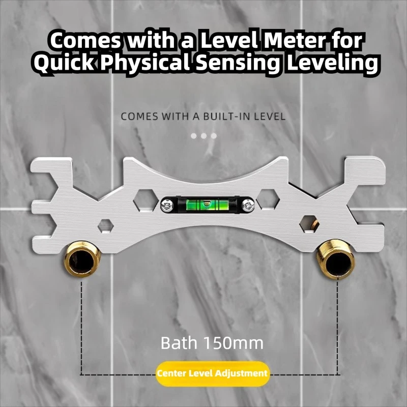 Multifunctional Wrench Bend Angle Leveling Wrench Shower Faucet Universal Repair Wrench Bathroom Maintenance and Installation