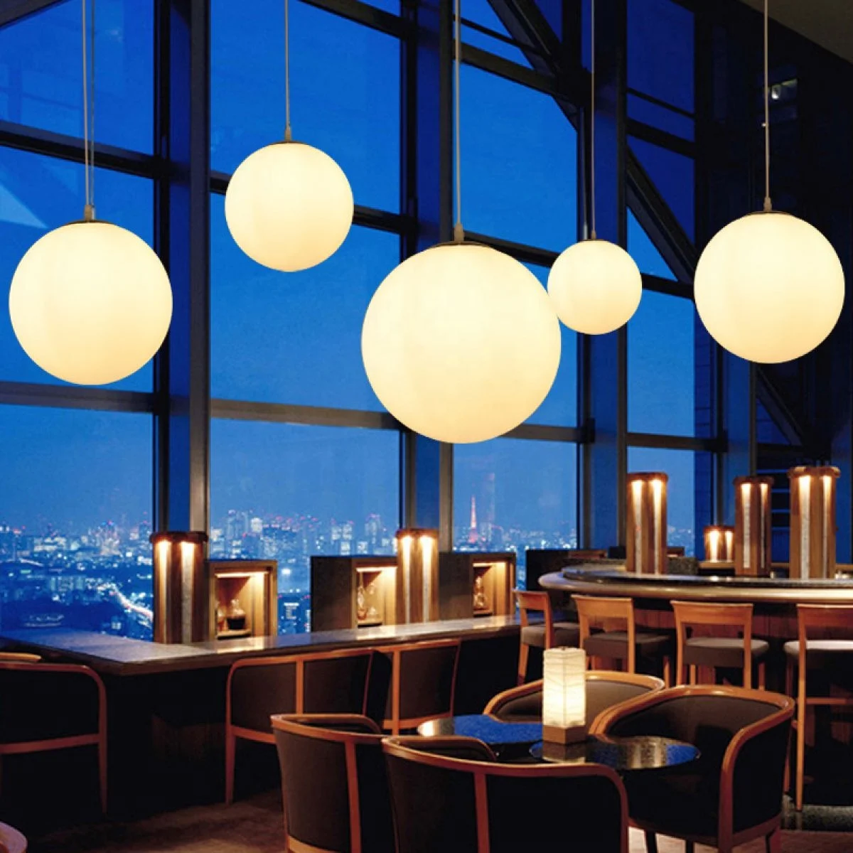 

Modern Minimalist Style Base E26 E27 Glass Ball Pendant Light 1-Light Milky White Bedroom Pendant Light