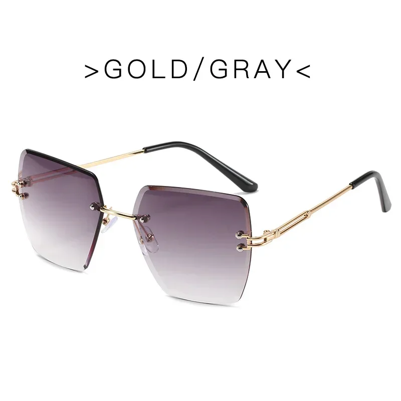 Fashion Rimless Gradient Sunglasses Women Luxury Brand Frameless Square Sun Glasses Outdoor Sun Shades Eyeglasses Goggles