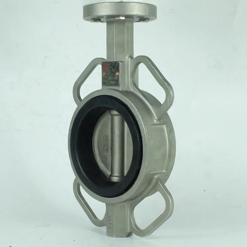 Válvula Borboleta Elétrica PN 16 em Aço Inoxidável 304 com Atuador Elétrico Inteligente 24VDC Tipo Wafer PTFE