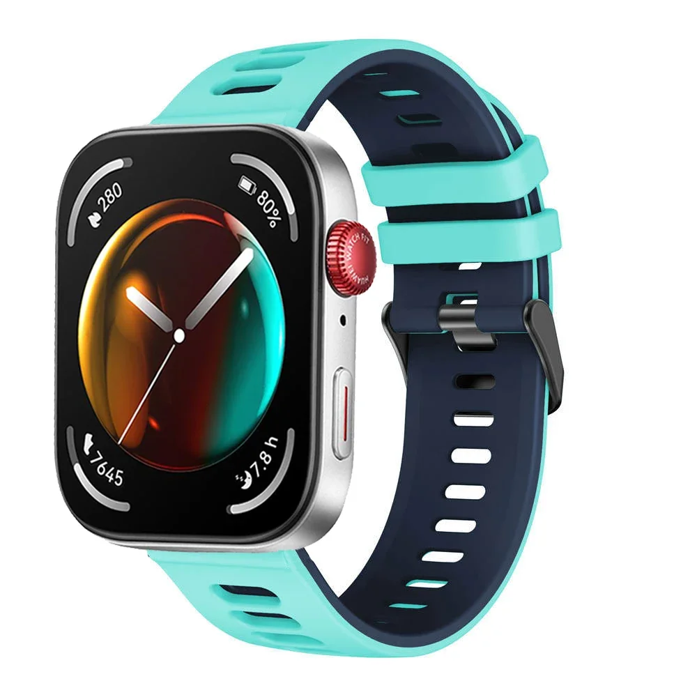 حزام سيليكون يحجب الألوان لساعة Huawei Watch Fit 4 Pro/4 حزام بديل رياضي قابل للتنفس لساعة Huawei Watch Fit 3