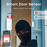Tuya Smart WiFi Door Sensor Smart Home Open Close Detector Smartlife App Control Notification Compatible with Alex Google Home