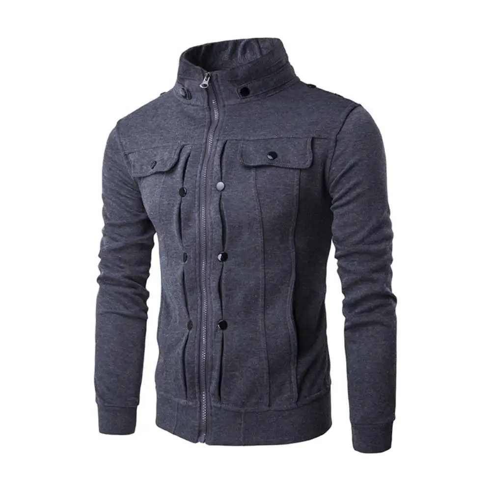 

Mens Jacket Baseball Uniform Athletic Stand Collar Outerwear Commuting Daily Casual Fleece Sweatshirts Button Decorated Coats