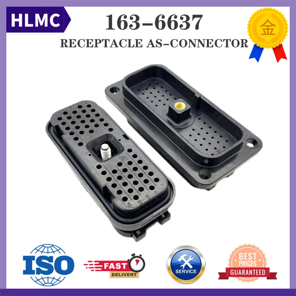 54 Pin E320C E320D E312D2 324D 320D Connector Receptacle as Controller Plug 1636637 163-6637 For Excavator Parts