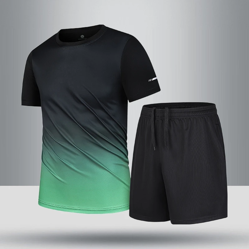 メンズサマーオーバーサイズtシャツショーツトレーニングスーツ速乾性通気性バスケットボールフィットネスランニングスポーツウェアセット